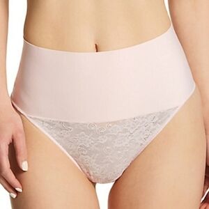 Maidenform Tame Your Tummy Lace Thong DM0049 in Light Pink Size S